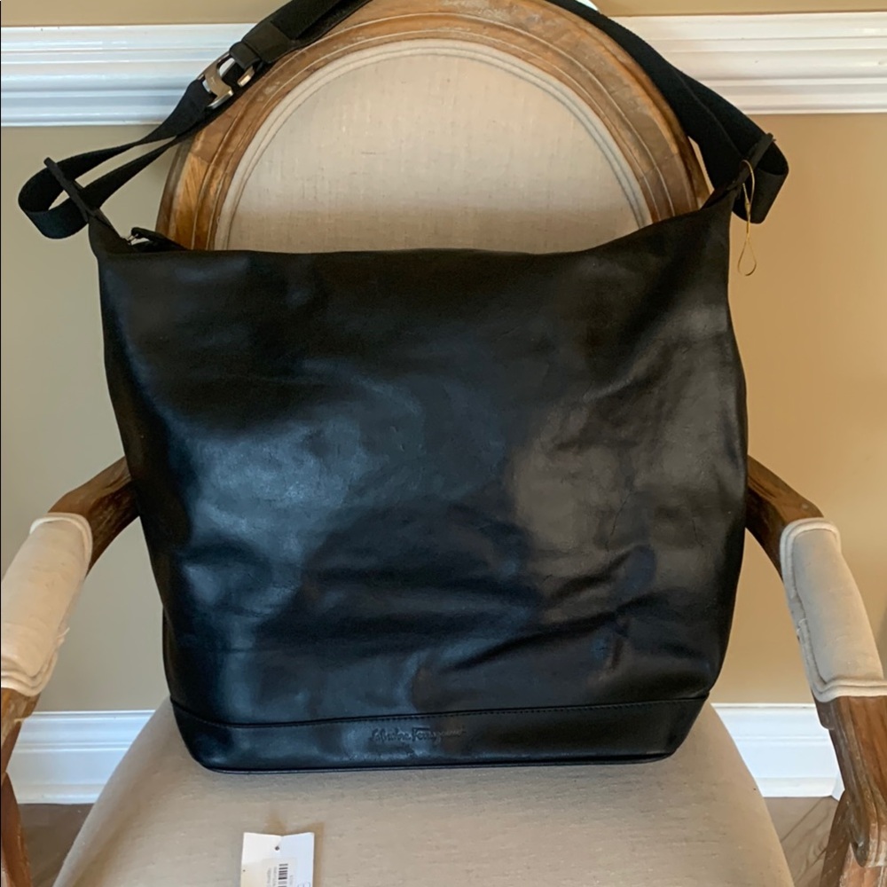 Salvatore Ferragamo black leather bag